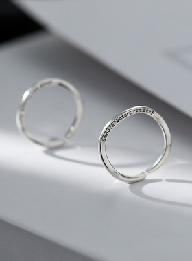 日本portney bells925银字母波浪戒指女ins小众设计极简个性冷淡