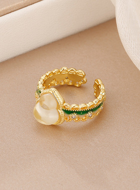 日本Portney Bell新中式国潮中国风葫芦戒指女轻奢精致气质小众