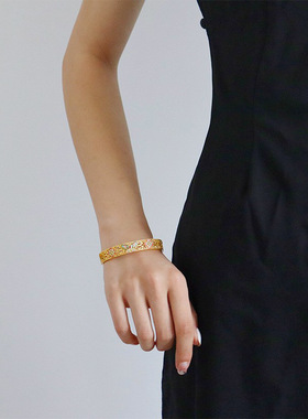 日本Portney Bell原创新中式国风彩色珐琅滴油蝴蝶手镯女士高级