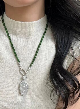 日本portney bell新中式国风树叶葫芦吊坠项链轻奢民族风复古