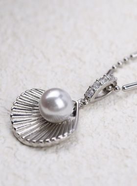 日本portney bell新款珍珠贝壳珍珠银色项链ins项链小众礼物