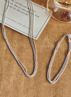 日本portney bells925银波光粼粼三层项链女ins小众极简设计