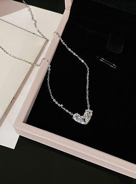 日本portney bell925银蝴蝶结少女爱心项链女甜美气质锁骨链轻