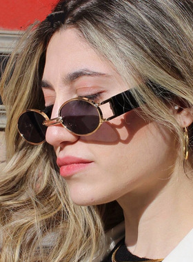 日本Portney Bell复古港风椭圆框眼镜小框金属镜框太阳镜男女款