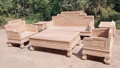 北方老榆木全实木客厅沙发白茬花开富贵荷天下青春年华雕花家具 - 图1