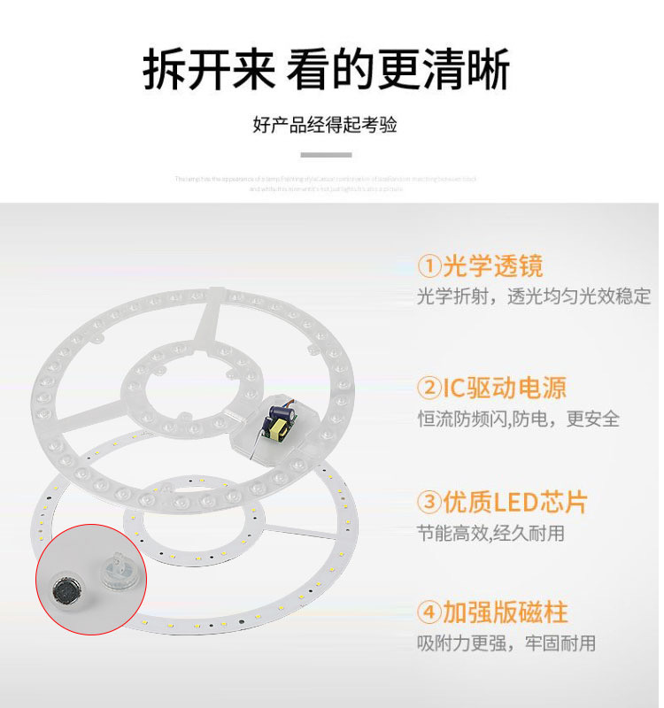 亚明照明led吸顶灯替换光源圆形灯芯模组改造灯6500K白光灯盘24w-图0