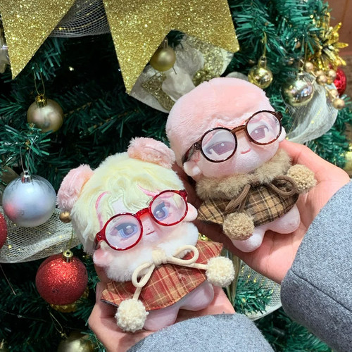 自嘲熊10cm娃衣15厘米格子裙套装帽子棉花娃娃衣服努努海星体可爱 - 图2