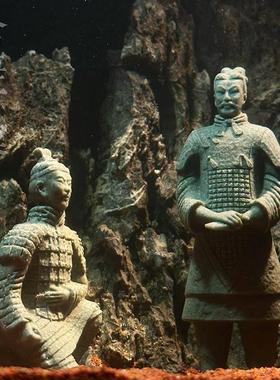 鱼缸造景装饰彷古兵马俑摆件微景观布景名胜遗迹苔藓盆景装饰人物