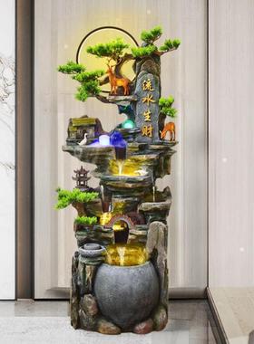 大型落地假山流水喷泉风水轮客厅水景乔迁装饰循环加湿器开业定制