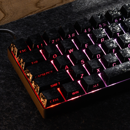 XVX白碳纹2.0键帽碳纤维透光侧刻原厂高度机械磁轴键盘帽ev63/75 - 图3