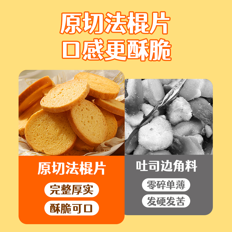 恰咩法棍面包片黄油原切面包干椰奶香片脆吐司早餐休闲饼干零食-图1