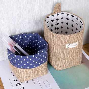 Cotton Linen Hanging Storage Bag Home Toys Storage Bag