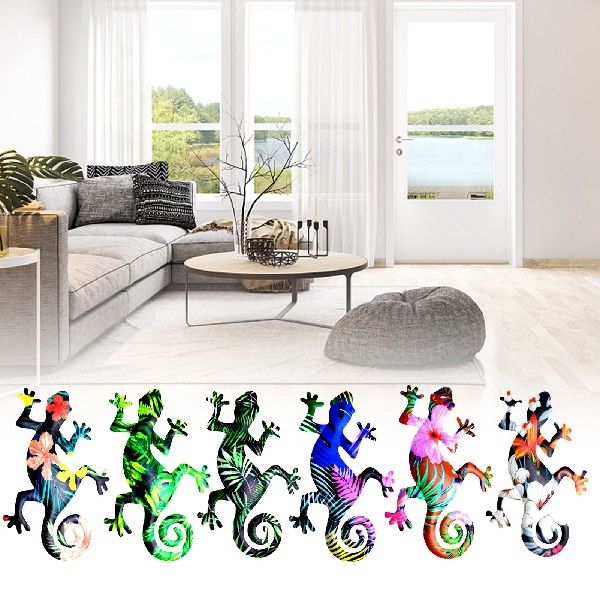 6PCS Iron Gecko Wall Art Decoration Simulation Small Metal - 图3