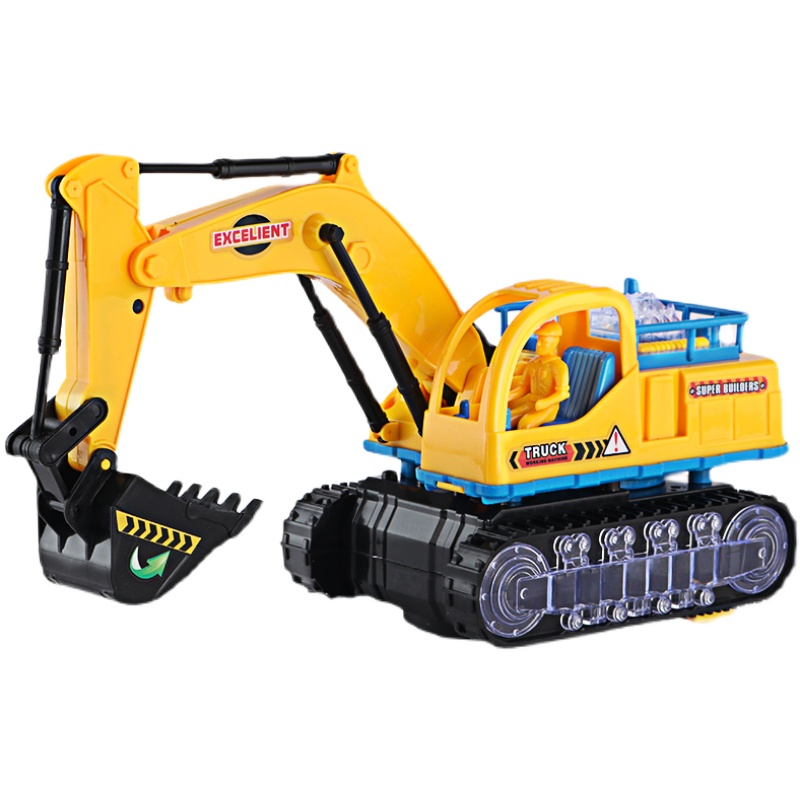 儿童电动挖掘机玩具男孩玩具车万向工程车仿真挖土机铲车挖机模型 - 图3