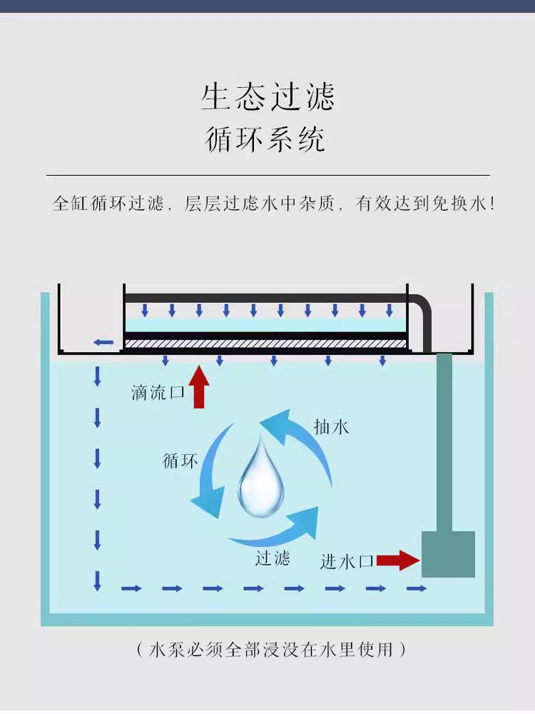 4K超白亚克力鱼缸新款客厅桌面乌龟缸生态造景水族箱自循环金鱼缸-图2