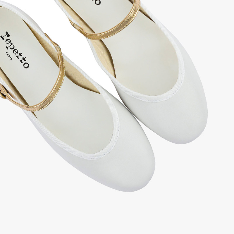 REPETTO丽派朵 ROSE牛皮革皮底圆头白金法式低跟玛丽珍鞋女鞋新品,淘宝优惠券,粉丝福利购,淘宝优惠卷