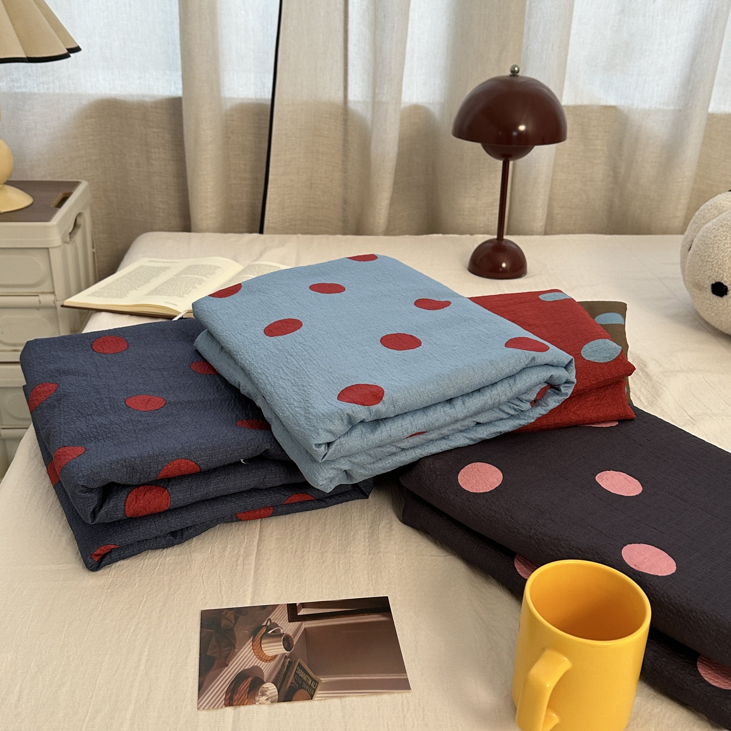 韩系少女可露丽ins波点水洗棉单件被套1.5m1.8m2m单双人被套被罩,淘宝优惠券,粉丝福利购,淘宝优惠卷