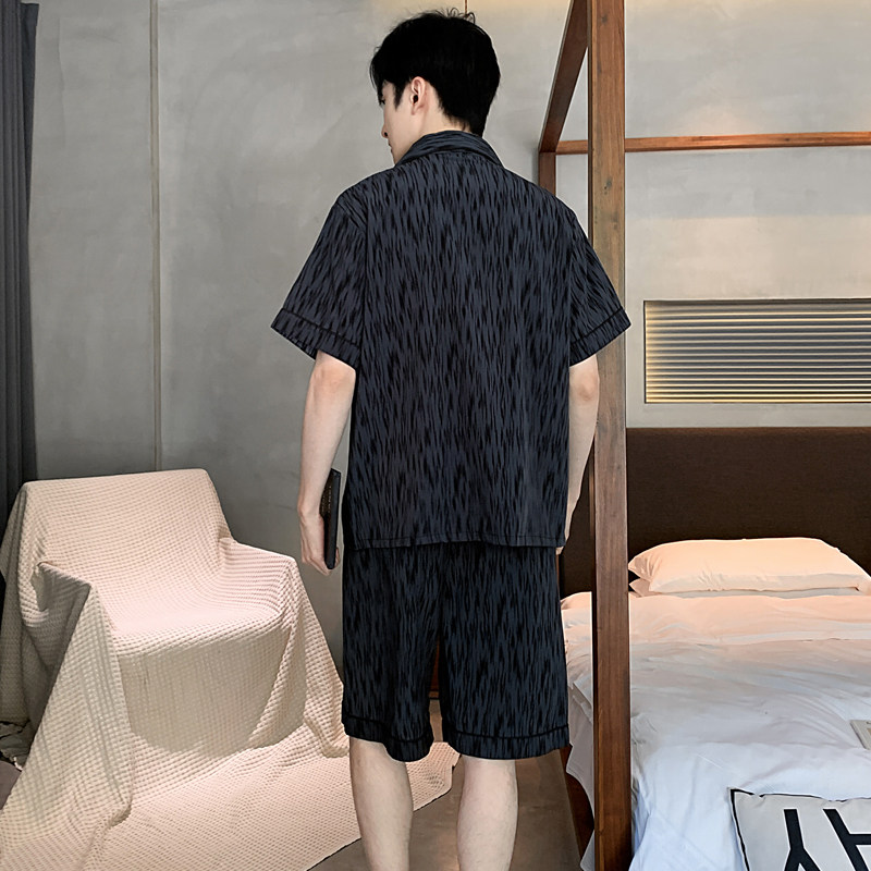 全棉睡衣男夏季冰丝睡衣短袖短裤薄款男士男生夏天黑色家居服大码,淘宝优惠券,粉丝福利购,淘宝优惠卷