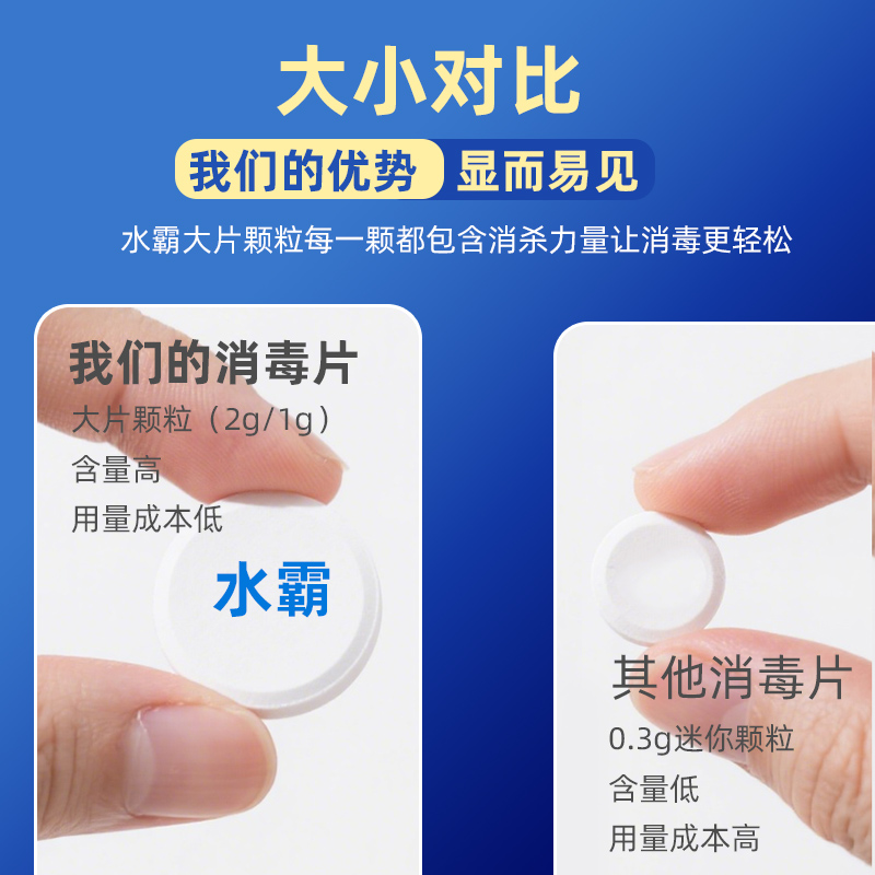 水霸84消毒泡腾片消毒液持续有效衣服宠物厨房厕所办公洗衣机杀菌