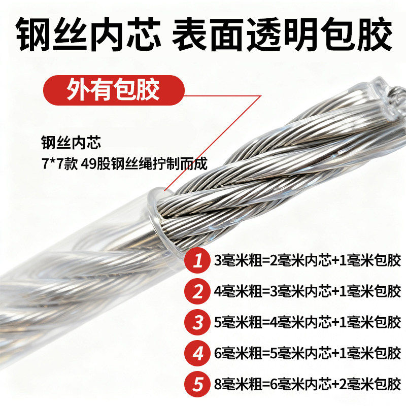 晾衣绳子室外晒被子加粗包塑钢丝绳阳台顶楼专用防风防滑凉晒神器,淘宝优惠券,粉丝福利购,淘宝优惠卷