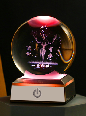 宇宙系列小夜灯创意生日礼物送给女生闺蜜男朋友水晶球套盒情人节