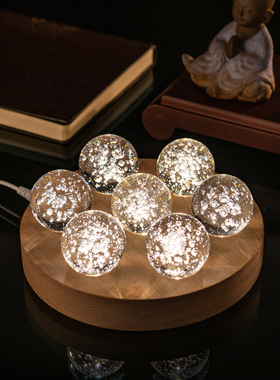 发光水晶冰裂球龙珠模型摆件