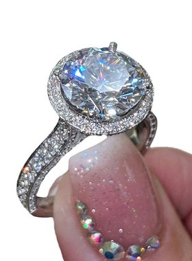 Luxury Fashion Sparkling Ring Women Geometric MicroInlaid Zi