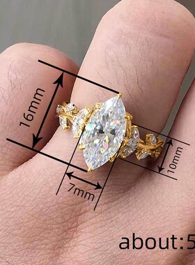 European and American Zircon Ring for Women Palace Style Lea