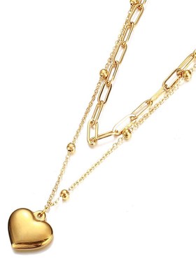 Fashion Stainless steel paperclip square chain doublelayer v