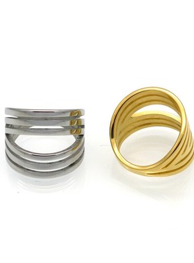 Simple Chic 6Ring Slanted Opening Personality Finger Ring Cl