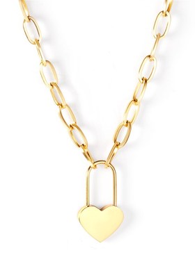 European American Chunky Chain Necklace for Women Simple Hip