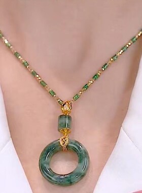 Vintage Bamboo Necklace Light Luxury Pendant Necklace Circle