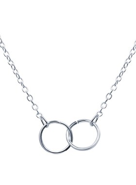 European American Necklace Gold Double Ring Creative Retro S