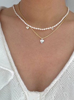 Love Necklace Minimalist Shiny Heartshaped Accessory Light L