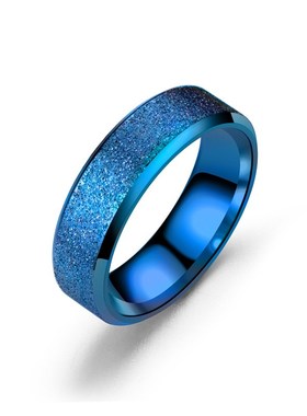 Fashion Double Slope FourColor Pearl Sand Matte Couple Rings