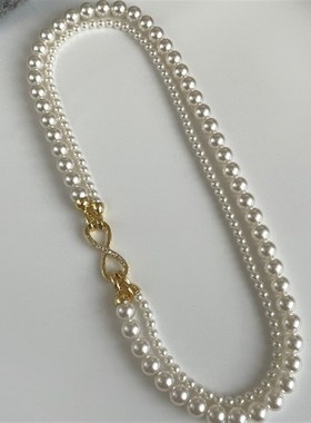 French Exquisite Doublelayer Pearl Necklace Cold Style Perso