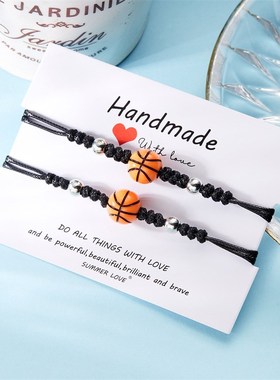 Ball Woven Bracelet Basketball Volleyball 2Pack Couple Brace