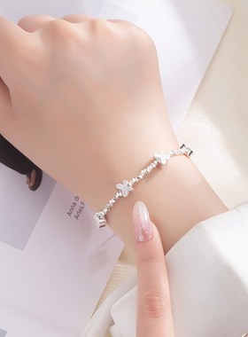 New Chinese Style Butterfly Sterling Silver Bracelet Womens