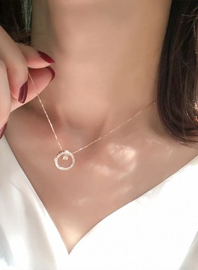 French Chic Circular Waist Necklace Womens Pendant Simple In