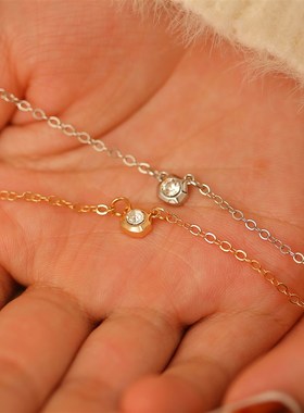 European Simple Geometric Inlaid Zircon Exquisite Waterdrop