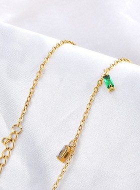 Ins European American Style Cuban Necklace Rainbow Fine Chai