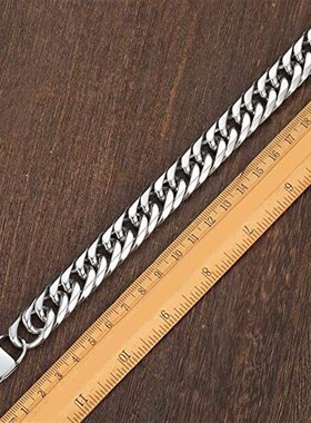 Stylish Titanium Steel Mens Bracelet Cuban Chain Square Buck