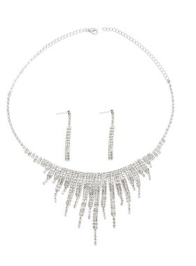 Fashion Light Luxury Claw Chain Water Drill Necklace Earring