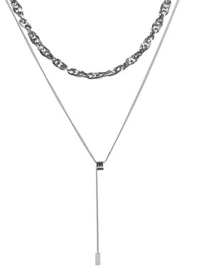 Fall Winter Titanium Steel Doublelayered Slim Waist Necklace