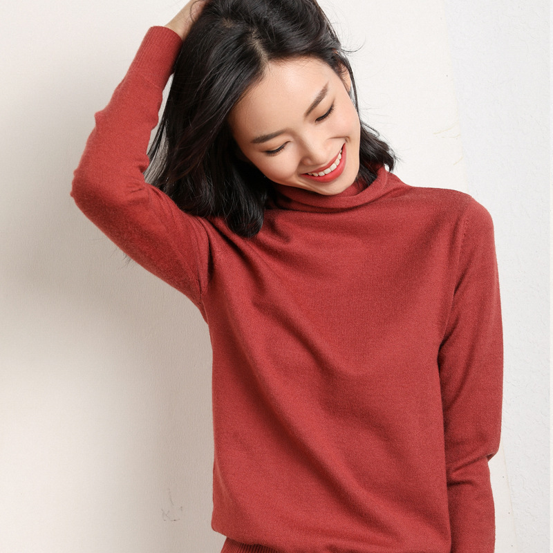 加厚堆堆高领打底针织衫内搭外穿上衣毛衣女