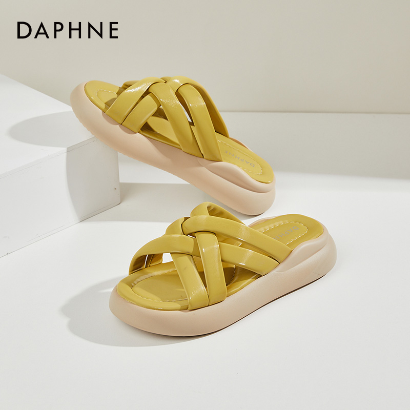 Daphne达芙妮 小个子穿搭~夏天凉拖鞋女外穿时尚配裙子厚底女鞋子 - 图3