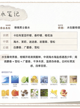 myway自我无界寄情男士香水女士香水小样便携旅行