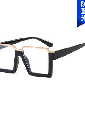 英国chrry koop个性方形平光镜防蓝光潮流ins嘻哈大框眼镜框时尚