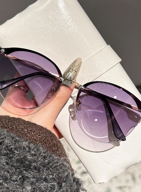 英国chrry koop简约半框防紫外线太阳镜出游拍照墨镜休闲垂钓