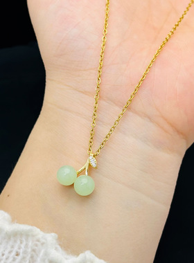 英国chrry koop樱桃绿色红色金色项链女新款潮个性冷淡风小众